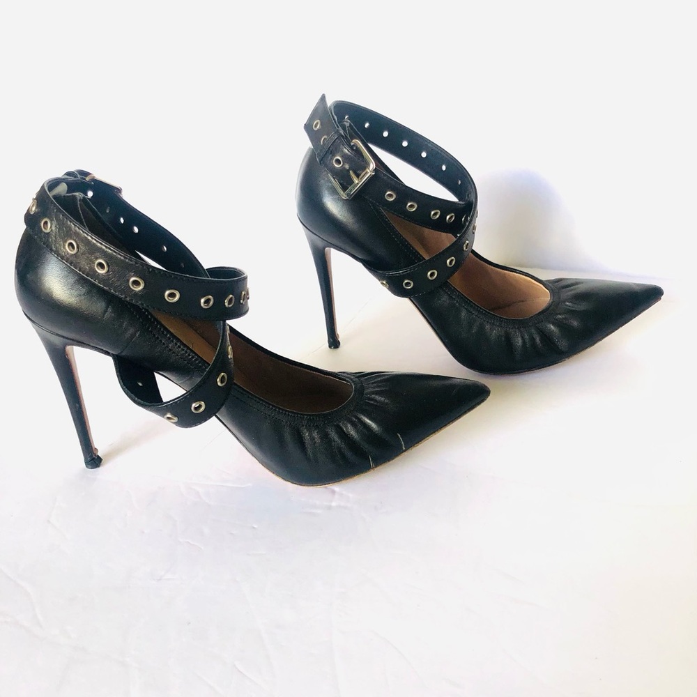 VALENTINO Love Latch Grommeted Leather Ankle-Wrap Pumps EU 36.5 US 6 - Picture 5 of 9